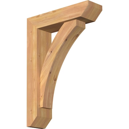 Ekena Millwork Thorton Slat Smooth Bracket w/ Offset Brace, Western Red Cedar, 5 1/2"W x 20"D x 28"H BKT0604X20X28THR06SWR